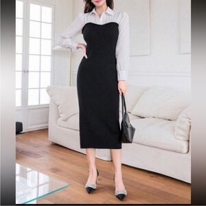 Elegant Black and White Women's Dress